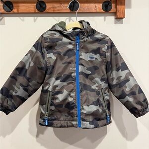 OshKosh B'Gosh Boys Coat Winter Jacket Green Camo Fleece Lined Size 2T carters